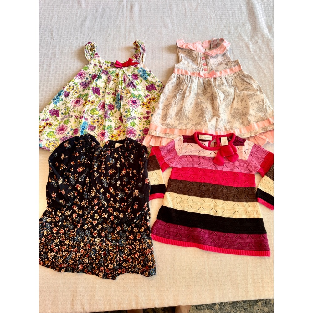 Zara BabyGirl First Impressions Floral Dress Bundle 6-9M 9-12M 4pc Set